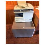Sharp AL-2040CS Digital Copier/Printer/Scanner with Rolling Cabinet Stand - Tested & Working