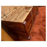 Vintage Solid Cedar Hope Chest / Blanket Trunk with Brass Strapping
