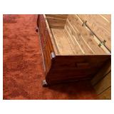 Vintage Solid Cedar Hope Chest / Blanket Trunk with Brass Strapping