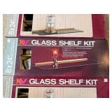 Vintage KV Glass Shelf Kits (8" x 24") & Wooden Wall Decor