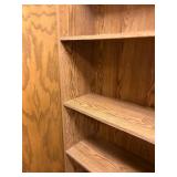 Vintage 5-Shelf Faux Oak Grain Wooden Bookcase - 5 Shelves