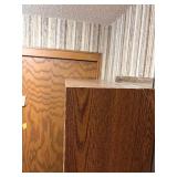 Vintage 5-Shelf Faux Oak Grain Wooden Bookcase - 5 Shelves