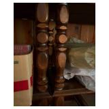 Vintage Mid-Century 6-Tier Spindle Bookcase – Modular Wooden Shelving Unit