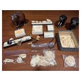 Vintage Elephant-Themed Carvings, Jewelry, Letter Openers & Souvenir Collectibles Lot
