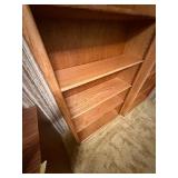 Vintage Short Solid Oak Wooden Bookcase - Adjustable Shelves