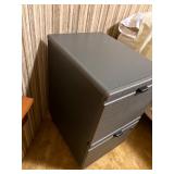 Vintage 2-Drawer Filing Cabinet / Nightstand - Gray Textured Finish - Locking