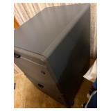 Vintage 2-Drawer Filing Cabinet / Nightstand - Gray Textured Finish - Locking