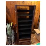 Vintage Wood Grain Media Tower - Adjustable Shelves