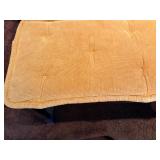 Antique Style Flip-Top Piano Stool / Storage Bench - Mustard Yellow Cushion