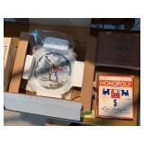 Vintage Collectibles Lot – 1935 Edition Monopoly Game, Cigar Box, & Decorative Plate with Frame