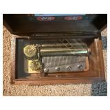 EXTREMELY RARE Vintage Reuge Swiss 4-Tune 50-Note Cylinder Music Box – Inlaid Walnut Case