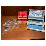Vintage Jewelry Boxes & Assorted Costume Jewelry Lot