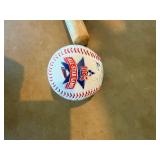 1985 MLB All-Star Game Commemorative Lot: Louisville Slugger Mini Bat & Multi-Signed Minnesota Twins / Local Celebrity Baseball