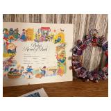 Vintage Music & Collectibles Lot - Black Diamond Strings, Martin & Señorita Ukulele Strings, Christmas Sheet Music, Guatemalan Worry Doll Wreath