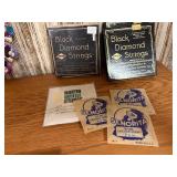 Vintage Music & Collectibles Lot - Black Diamond Strings, Martin & Señorita Ukulele Strings, Christmas Sheet Music, Guatemalan Worry Doll Wreath