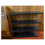 Mid-Century Modern 4-Shelf Metal Etageres Bookcase - Black & Gold