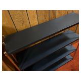 Mid-Century Modern 4-Shelf Metal Etageres Bookcase - Black & Gold