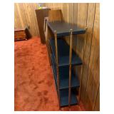 Mid-Century Modern 4-Shelf Metal Etageres Bookcase - Black & Gold