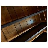 Mid-Century Modern 4-Shelf Metal Etageres Bookcase - Black & Gold