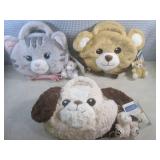 (EW6) 3 - 4-In-1 Plush Pet Bags...