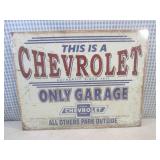 (G-1) Chevrolet Only Garage Tin Sig...