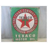 (G-1) Texaco Motor Oil Tin Sign 16'...