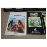 Atari Game Cartridges - Golf, Surround, Othello, Defender, Combat, Blackjack