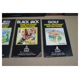 Atari Game Cartridges - Golf, Surround, Othello, Defender, Combat, Blackjack