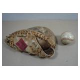 Vintage Catchers Mitt and Signed Baseball - 1940