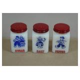 Antique Hazel-Atlas Milk Glass Salt/Pepper/Sugar Shakers