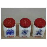 Antique Hazel-Atlas Milk Glass Salt/Pepper/Sugar Shakers