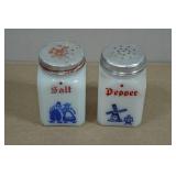 Antique Milk Glass Salt and Pepper Shakers