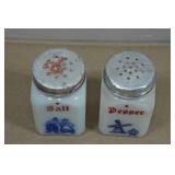 Antique Milk Glass Salt and Pepper Shakers