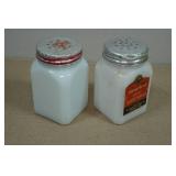 Antique Milk Glass Salt and Pepper Shakers