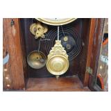 Antique New Haven Walnut Parlor Clock with Key