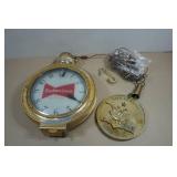 Vintage Budweiser Revolving Pocket Watch Clock Advertising Sign