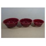 Vintage Pyrex Burgandy Mixing Bowls