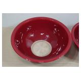 Vintage Pyrex Burgandy Mixing Bowls