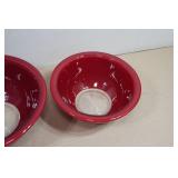 Vintage Pyrex Burgandy Mixing Bowls
