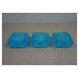 Vintage Fenton Hobnail Aqua Blue Candle Holders