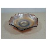 Antique Carnival Glass Fluted Bowl