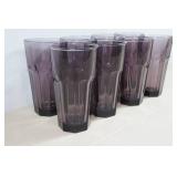 Set of 12 Libbey Purple Heavy Base Drinking Glasses
