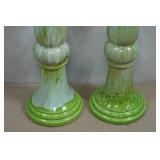 Vintage Royal Haeger Green Drip Glaze Candlesticks