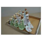 Vintage Enesco Growing Up Birthday Girl Porcelain Figurines