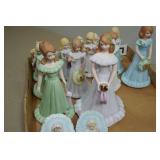 Vintage Enesco Growing Up Birthday Girl Porcelain Figurines