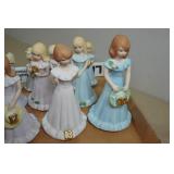 Vintage Enesco Growing Up Birthday Girl Porcelain Figurines
