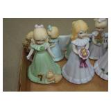 Vintage Enesco Growing Up Birthday Girl Porcelain Figurines