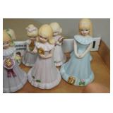 Vintage Enesco Growing Up Birthday Girl Porcelain Figurines