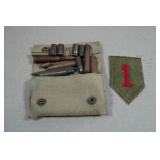 Vintage Military Ammo Pouch and Patch