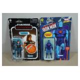 Retro Style Iron Man and Cara Dune Action Figures